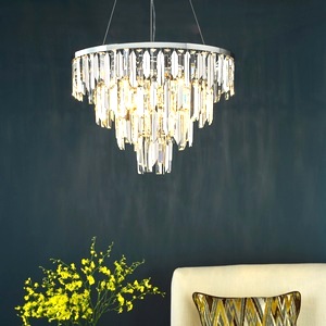 Ceiling Chandelier Dar Fuentes Five Light Pendant Lamp, Crystal