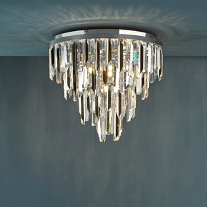 Flush Ceiling Lamp Dar Fuentes Five Light Crystal