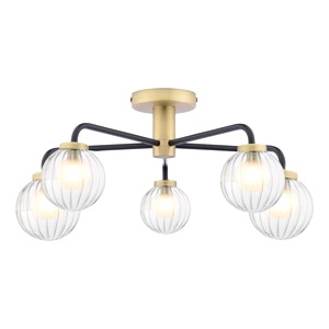 Contemporary Semi Flush Ceiling Light Dar Gibbs Five Glass
