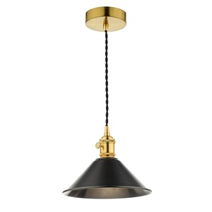 Ceiling-Mounted Pendant Dar Hadano Single, Natural Brass, Pewter Shade dizajnové svietidlo