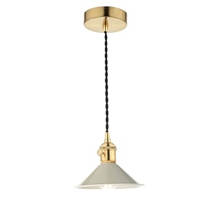 Decorative Ceiling Pendant Dar Hadano Single, Natural Brass, Taupe Shade dizajnové svietidlo