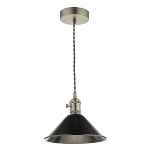 Decorative Ceiling Pendant Dar Hadano Single, Antique Chrome, Pewter Shade – dizajnové svietidlo