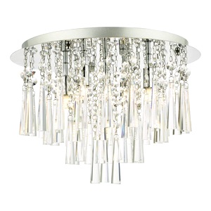 Flush Ceiling Lamp Dar Iclyn Five Light Crystal Icl5450