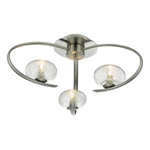 Satin Chrome Dar Leighton Three Light Semi