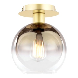 Elegant Semi Flush Ceiling Light Dar Lycia Satin Gold, Ombre Glass