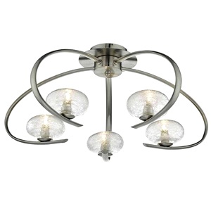 Satin Chrome Dar Leighton Five Light Semi