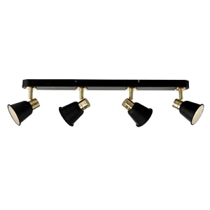Black Dar Fry Four Light Bar Spotlight, Gold