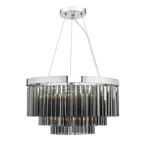 Polished Chrome Finish Dar Giovana Five Light Ceiling Pendant Lamp