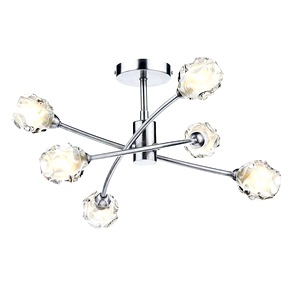 Satin Chrome Dar Seattle Six Light Semi