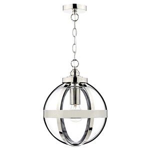 Polished Nickel Finish Dar Heath Single Ceiling Pendant