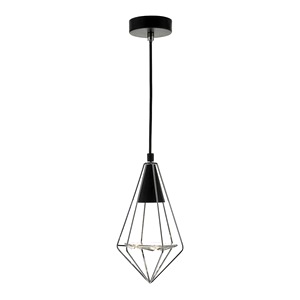 Polished Chrome Dar Gianni Single Ceiling Pendant, Black